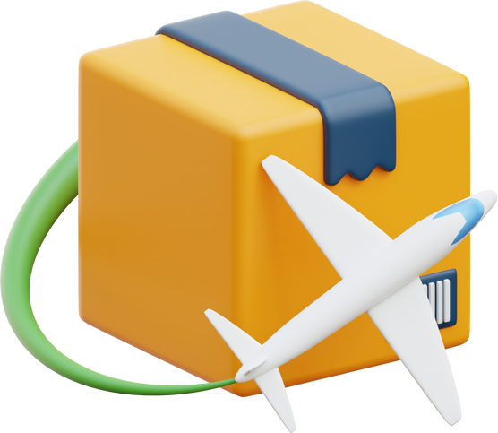 3D Airplane Shipping Worldwide Global Delivery Parcel Box